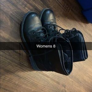 Black combat boots
